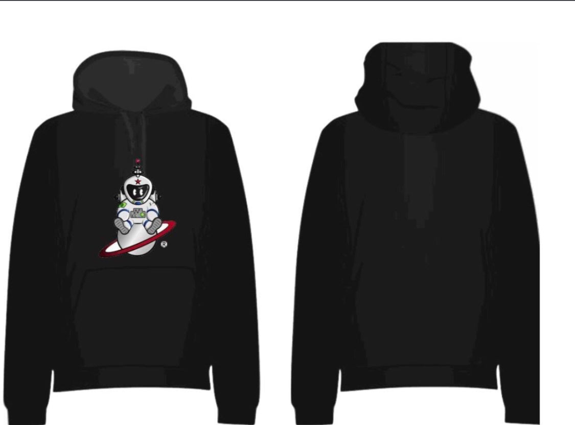 Black Martian chenille hoodie